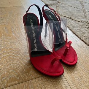 Alexander Wang red sandal heels. Size 38. Barely used in great condition